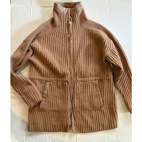FLX Womens Shirt Commuter Sweater Jacket Drawstring Waist Zip Up Soft Cozy XL - Picture 1 of 6